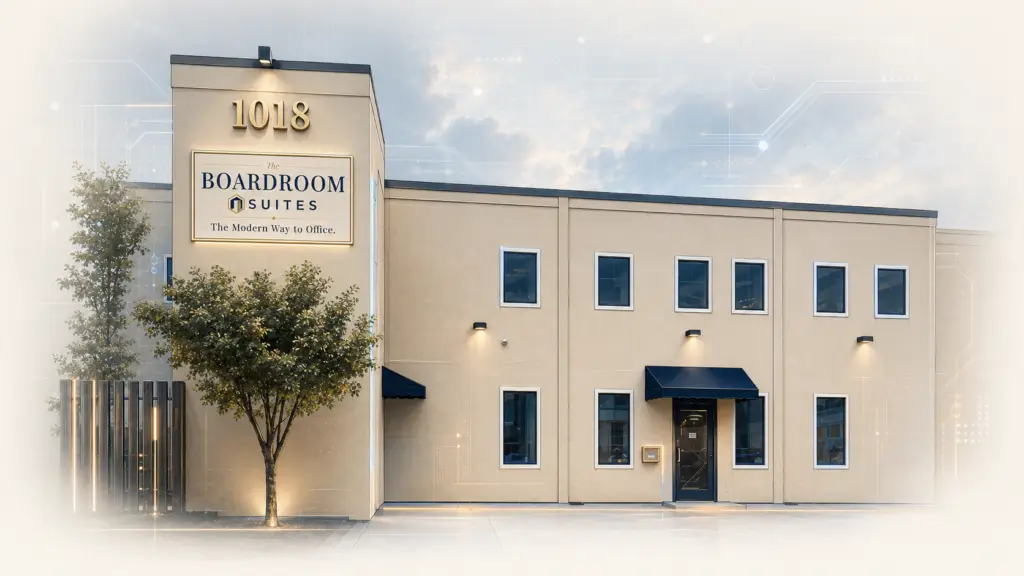 High-tech architectural rendering of Boardroom Suites at 1018 Central Ave in Metairie