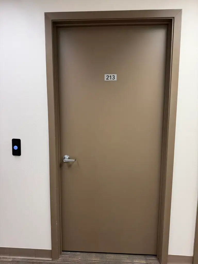Boardroom Suites Suite 213 private office entrance in Metairie with secure keyless access